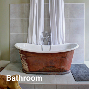 image of bathroom scene with Bathroom text overlay