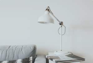 small white desk lamp